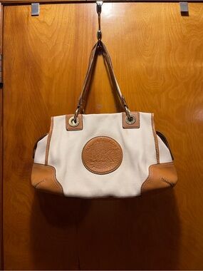 Vintage Y2K Michael Kors Canvas and Brown Leather Handbag